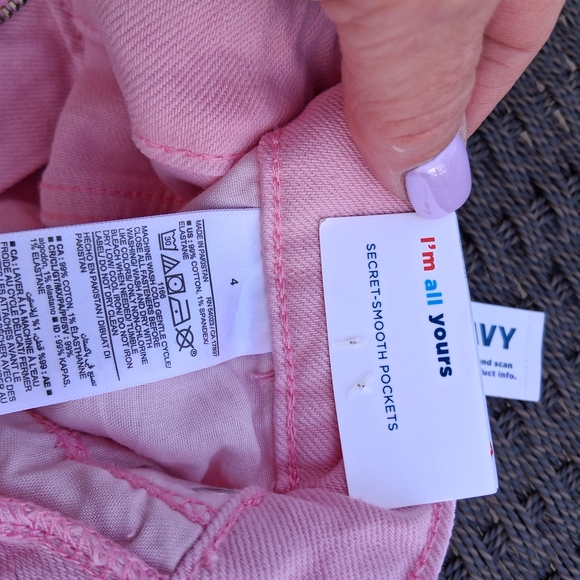 Old Navy Dad Jeans Extra High Rise Wide Leg Pink Sz. 4 Boho Denim Barbie NWT - Picture 10 of 12